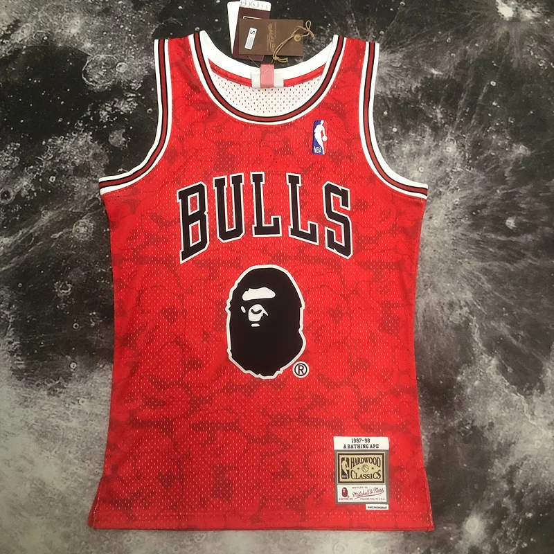 BAPE×M&N co-branded NBA Chicago Bulls Basketball jersey