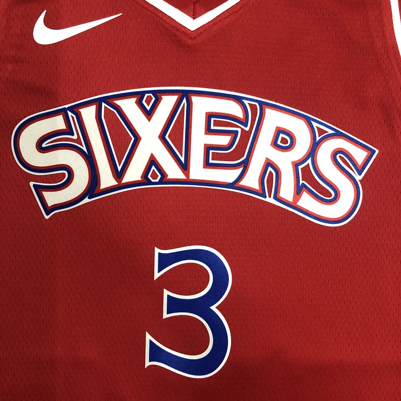 NBA Philadelphia 76ers Basketball Jersey  Red #3 IVERSON