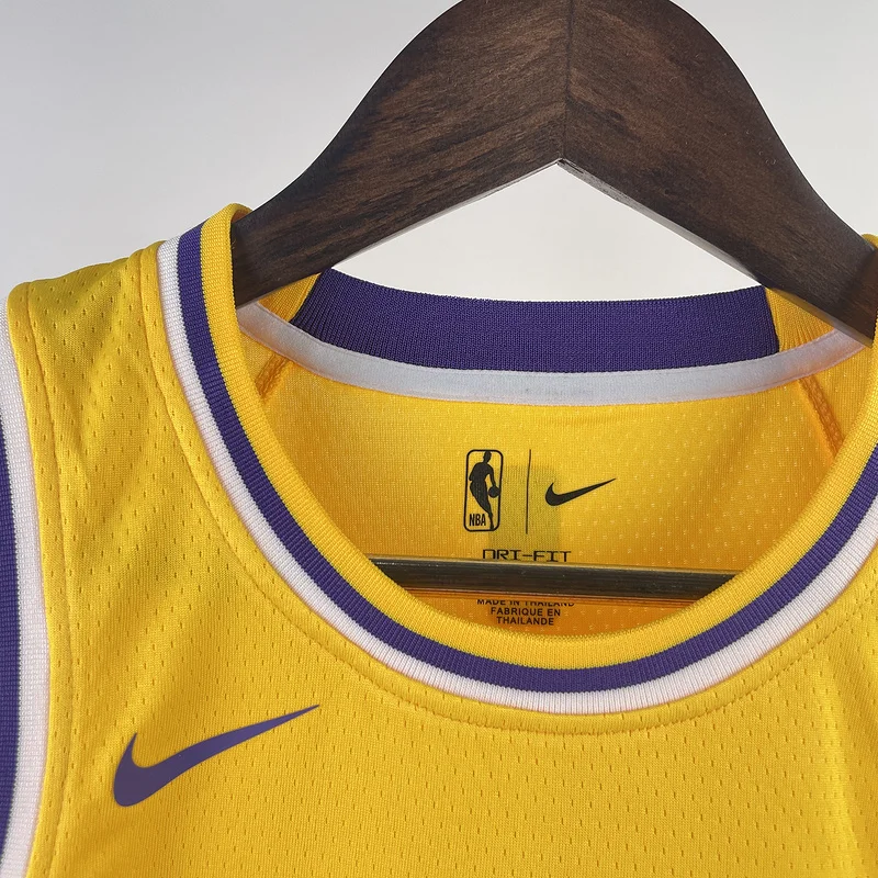 Youth kids Basketball Jersey Los Angeles Lakers Yellow #8 BRYANT