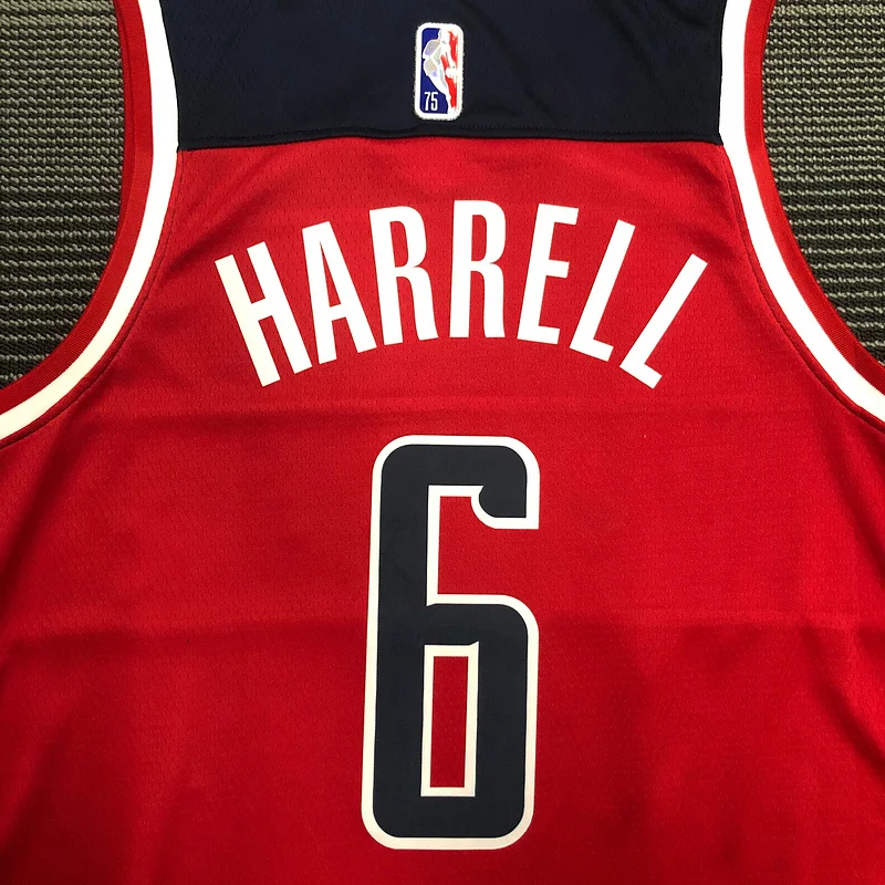 75th anniversary Washington Wizards Basketball Jersey Red #6 HARRELL