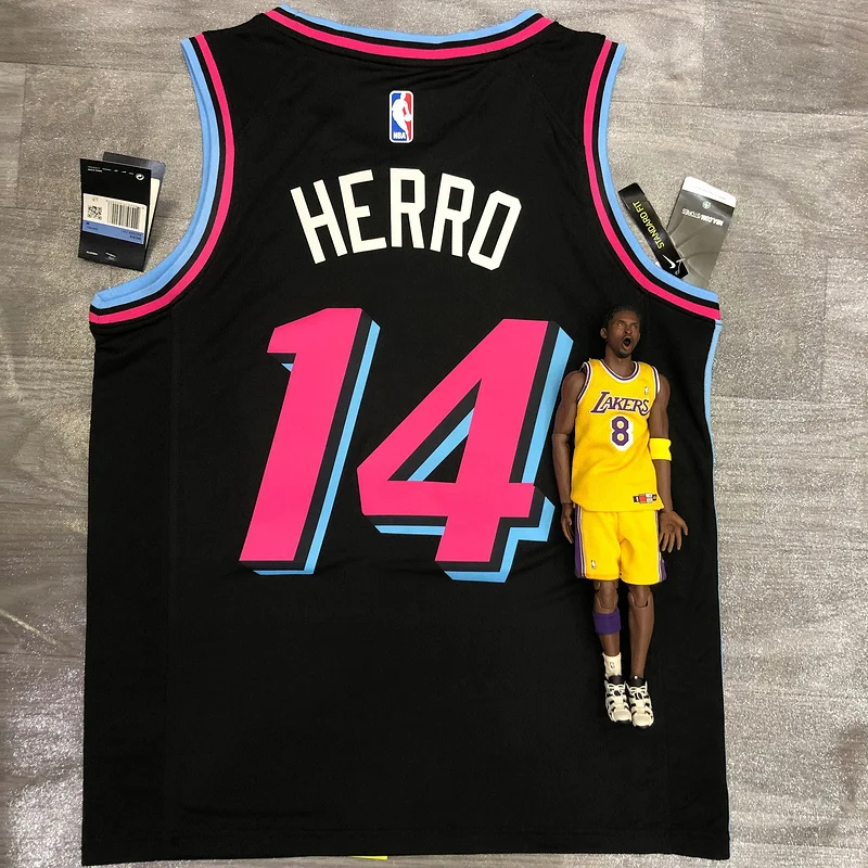 NBA Miami Heat basketball jersey round neck Black #14 HERRO