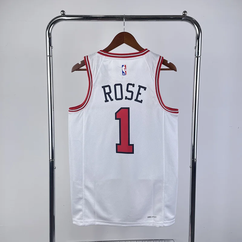 2023 Season NBA Chicago Bulls Basketball jersey white #1 ROSE