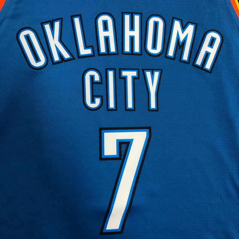 NBA Oklahoma City Thunder Basketball Jersey Blue #7 ANTHDNY