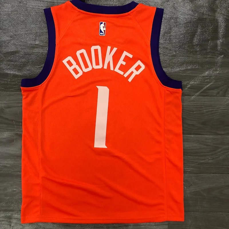 2021 Season NBA Phoenix Suns Basketball jersey Jordan theme Orange #1 BOOKER