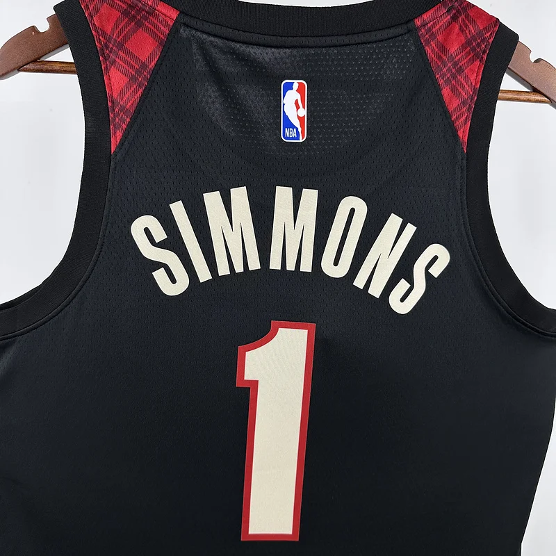 2024  Portland Trail Blazers Basketball Jersey   city version  #1  SIMMONS