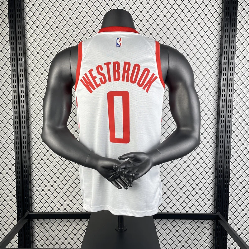 2019 Houston Rockets Basketball Jersey Home White #0 WESTBROOK