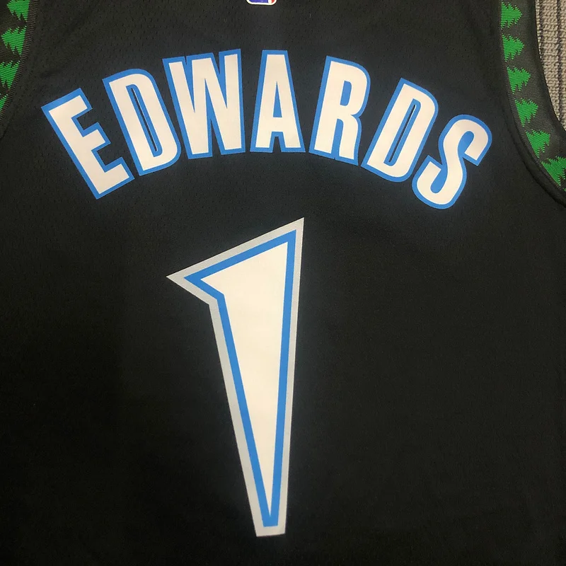 2018 Retro Minnesota Timberwolves Basketball Jersey Black #1 EDWARDS