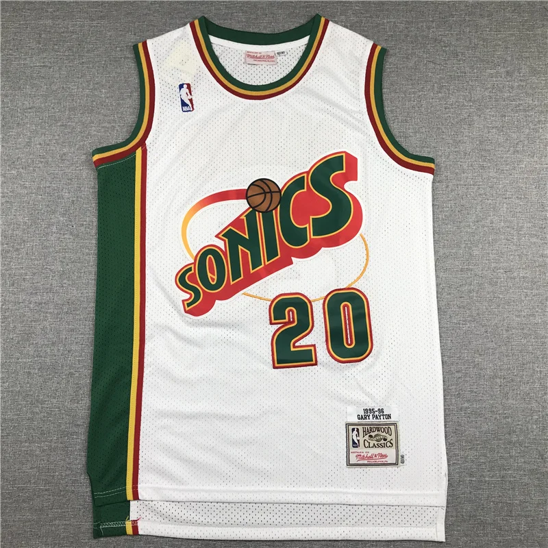 NBA Seattle SuperSonics Basketball jersey 20 Retro White