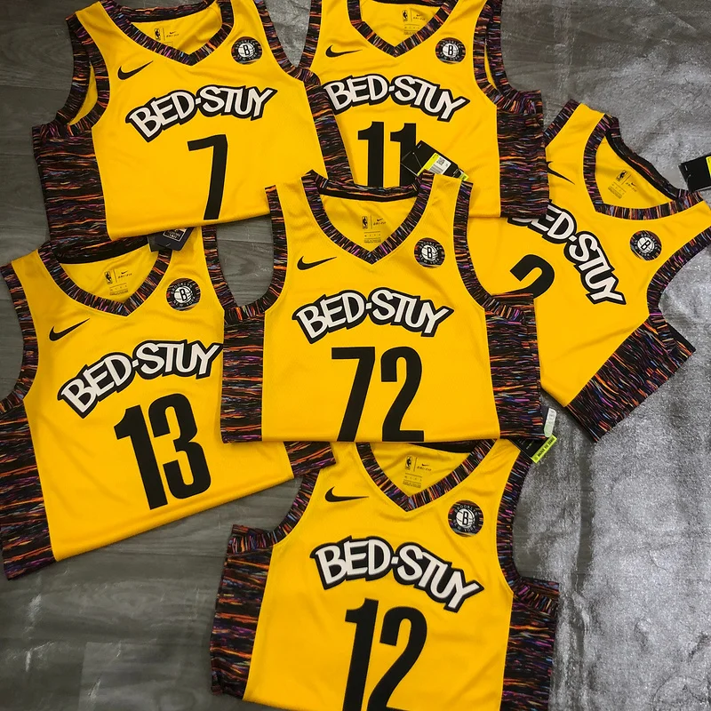 Brooklyn Nets Basketball jersey Commemorative Edition Yellow Camouflage #13 HARDEN