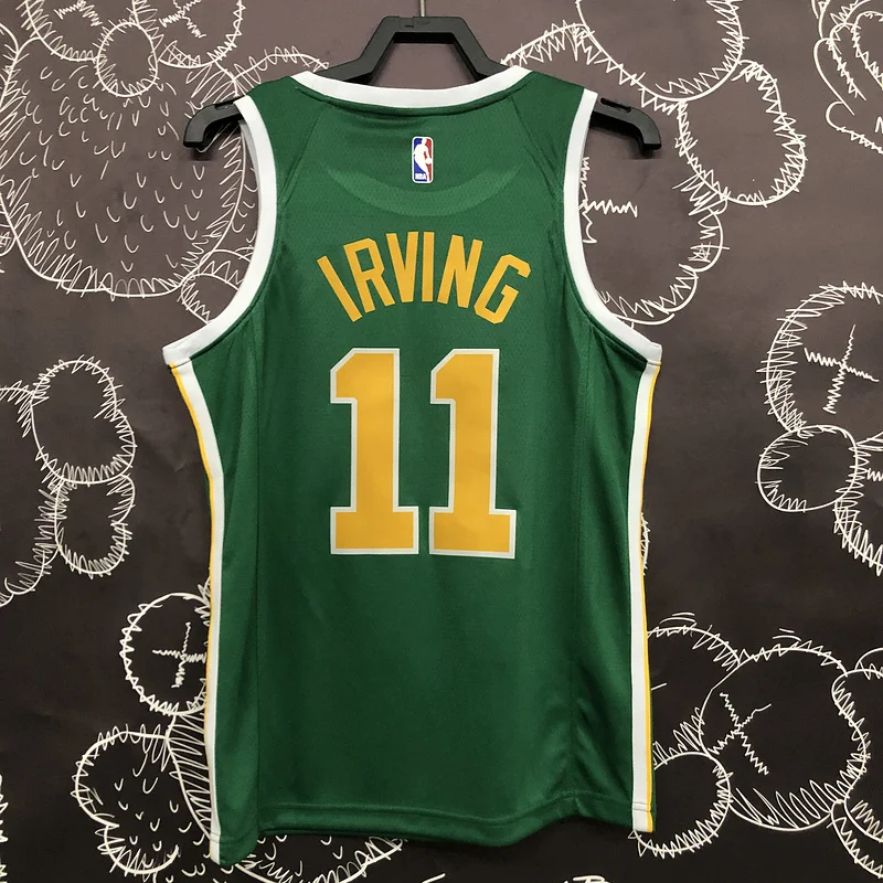 NBA Boston Celtics Basketball Jersey Green Gold #11 IRVING