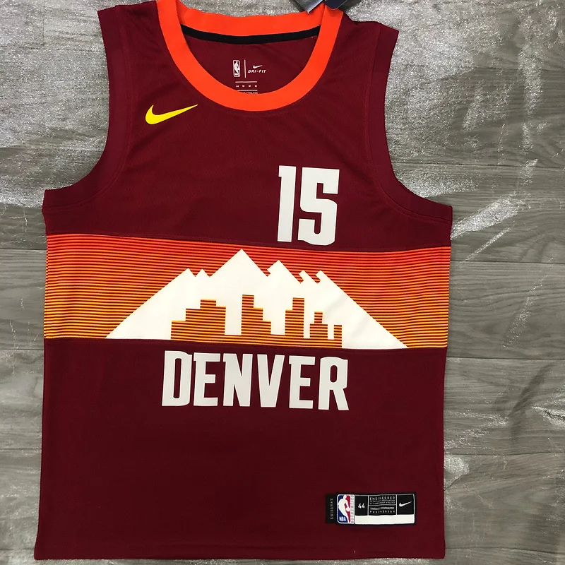 2021 Season NBA Denver Nuggets Basketball jersey city version #15 JOKIC