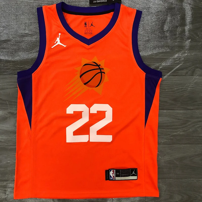 2021 Season NBA Phoenix Suns Basketball jersey Jordan theme Orange #22 AYTON