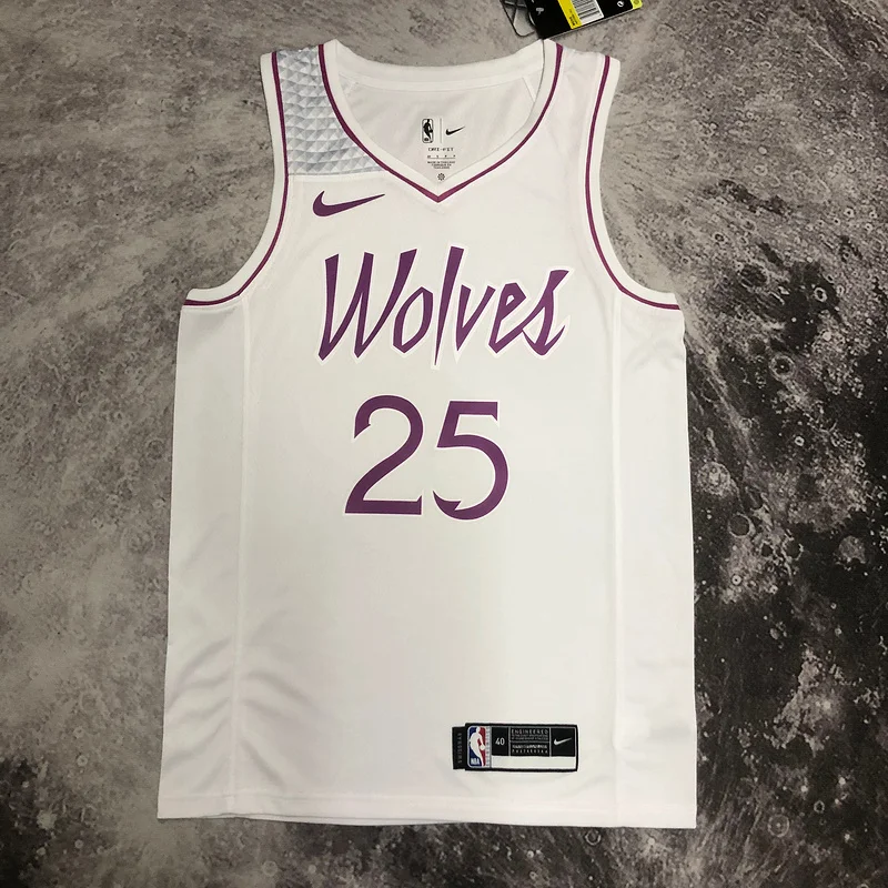 Minnesota Timberwolves Basketball Jersey white pink #25 ROSE