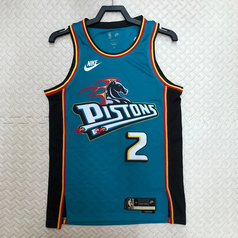 2023 Detroit Pistons Basketball Jersey Retro #2 CUNNINGHAM