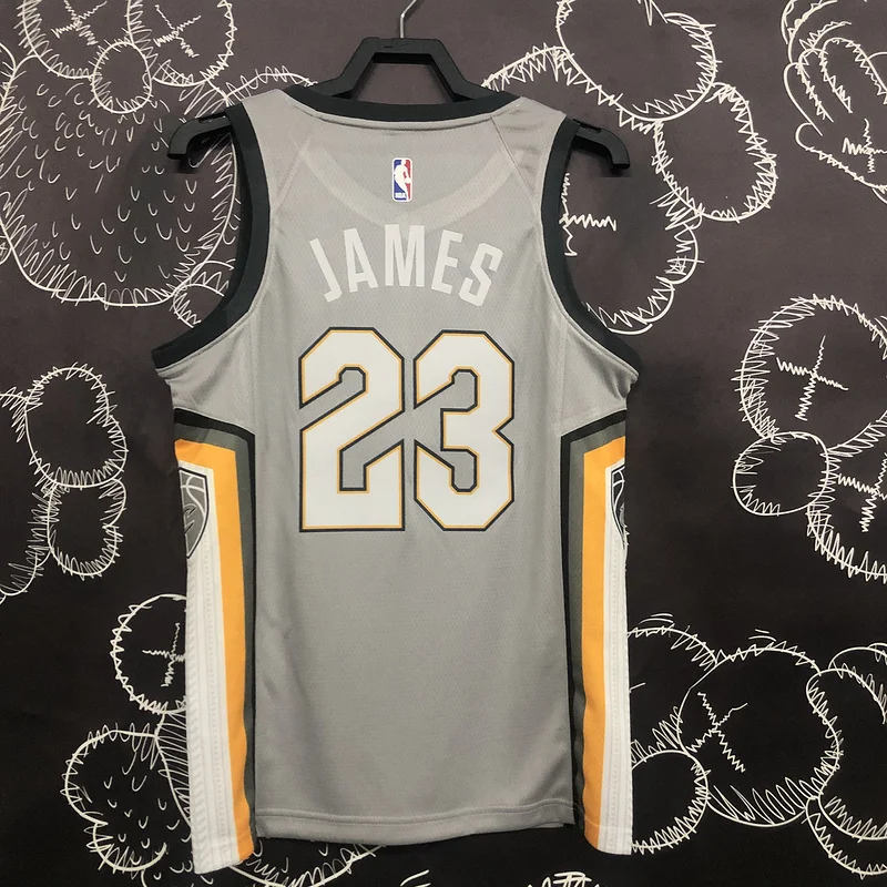 2018 Cleveland Cavaliers Basketball Jersey Gray #23 JAMES