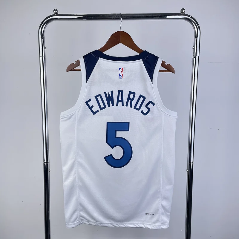 2023 Minnesota Timberwolves Basketball Jersey Home White #5 EDWARDS