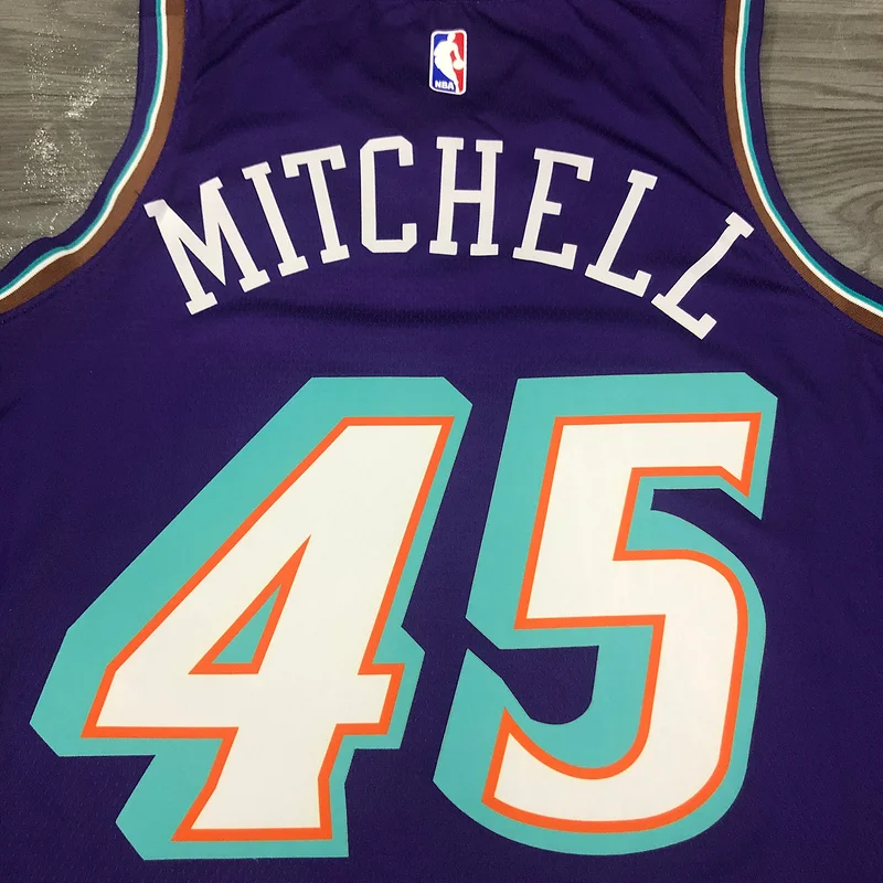 Utah Jazz Basketball Jersey Retro Purple #45 MITCHELL