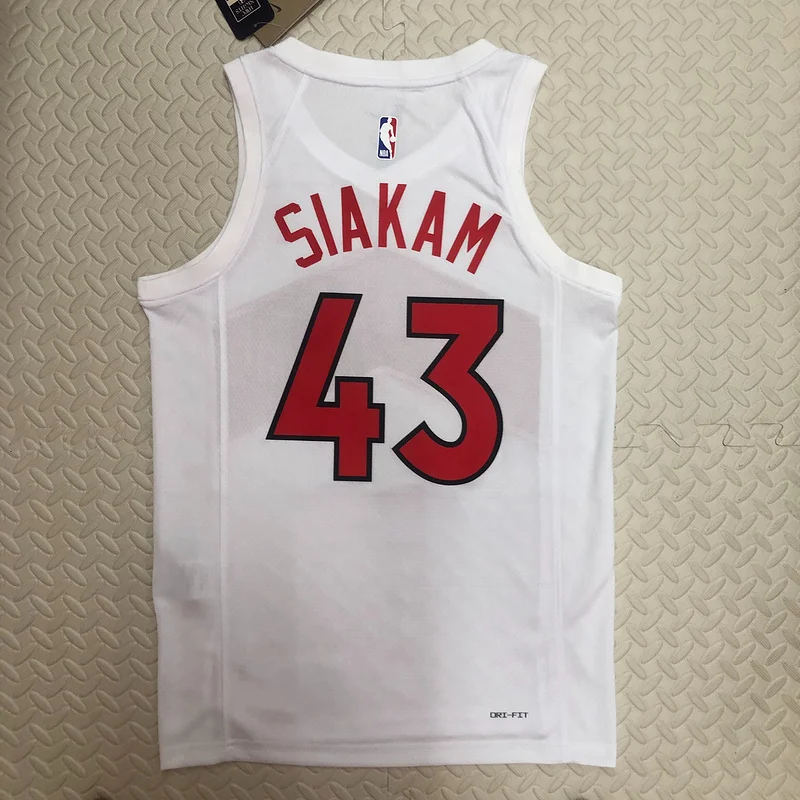 2023 NBA Toronto Raptors Basketball Jersey Home White #43 SIAKAM