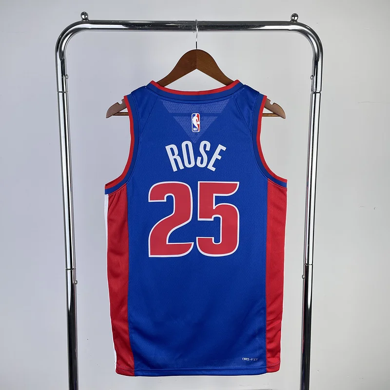 2023 Detroit Pistons Basketball Jersey Aawy Blue #25 ROSE