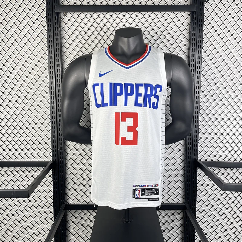 2023 Season   NBA Los Angeles Clippers Basketball jersey   Home   White  #13   GEORGE