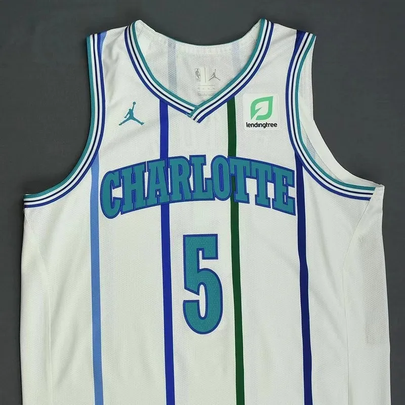 2019  Charlotte Hornets Basketball Jersey   Retro   White  #1  BALL