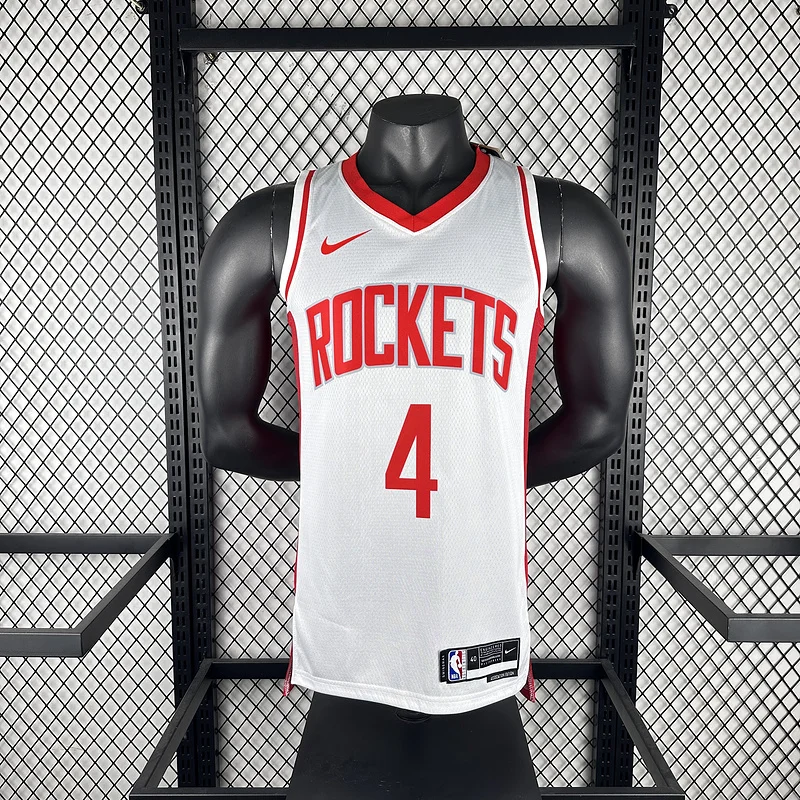 2023 Houston Rockets Basketball Jersey Home White #4 GREEN