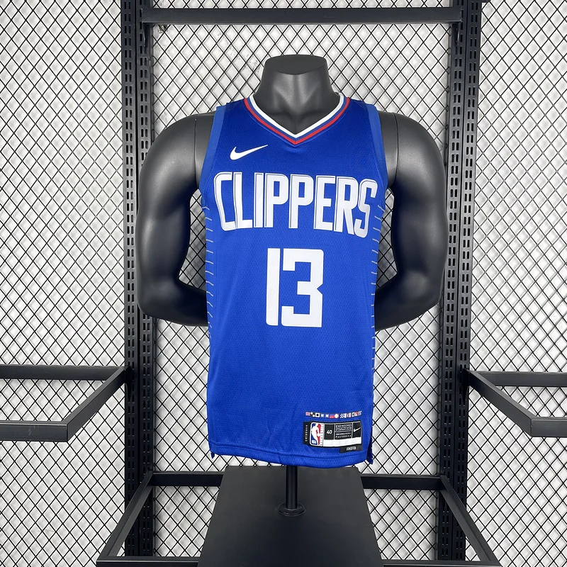 2023 Season   NBA Los Angeles Clippers Basketball jersey   Aawy   Blue  #13   GEORGE