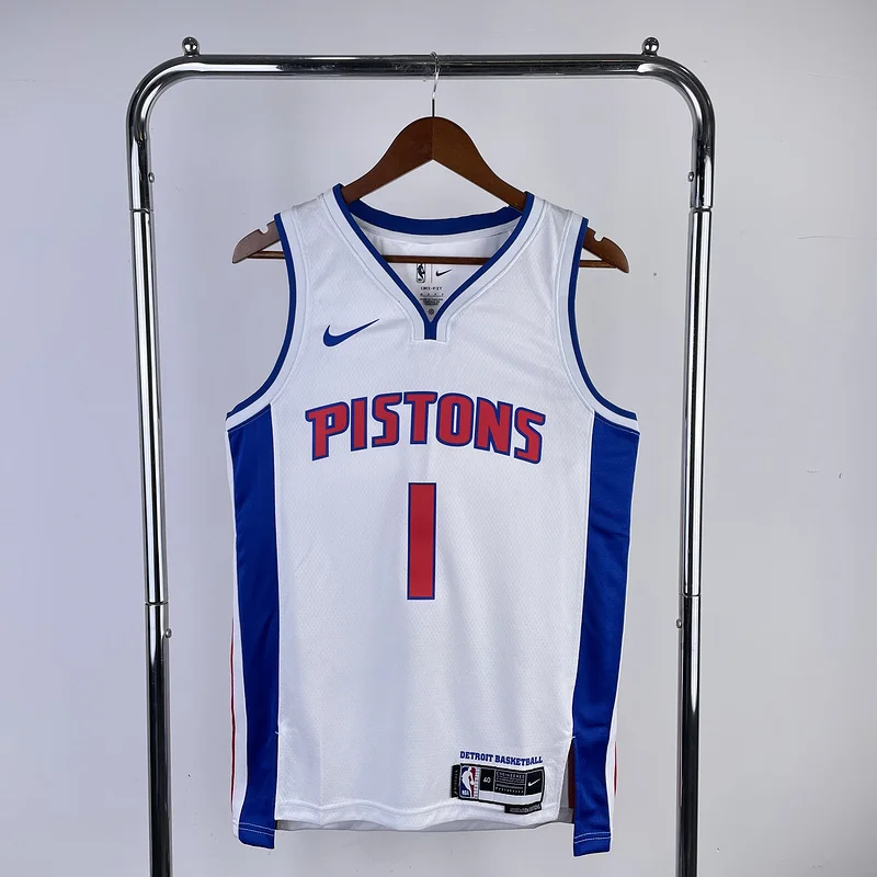 2023 Detroit Pistons Basketball Jersey White #1 IVERSON