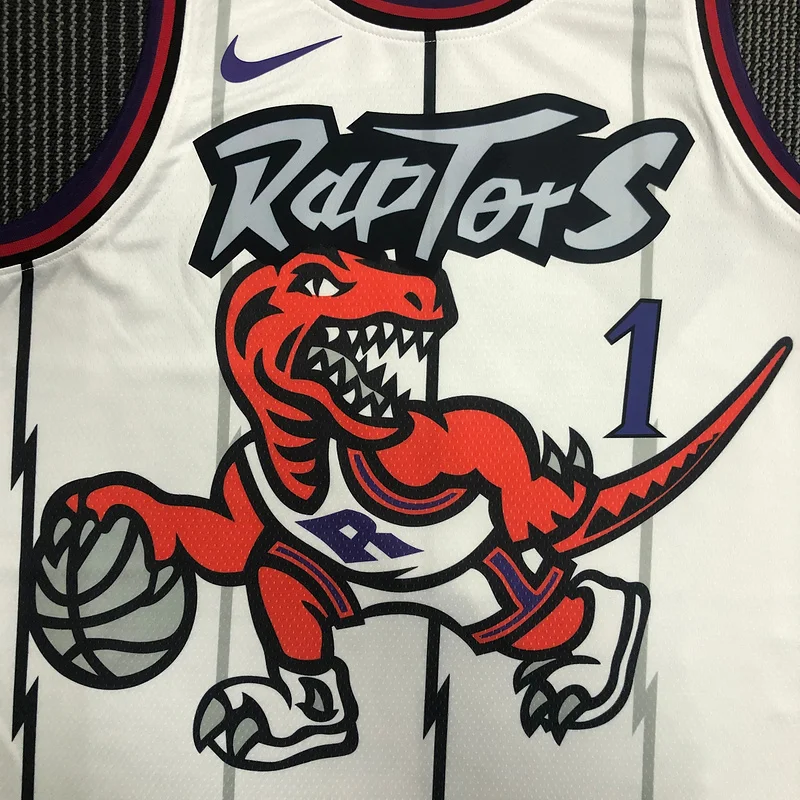 NBA Toronto Raptors Basketball Jersey Retro White #1 McGrady