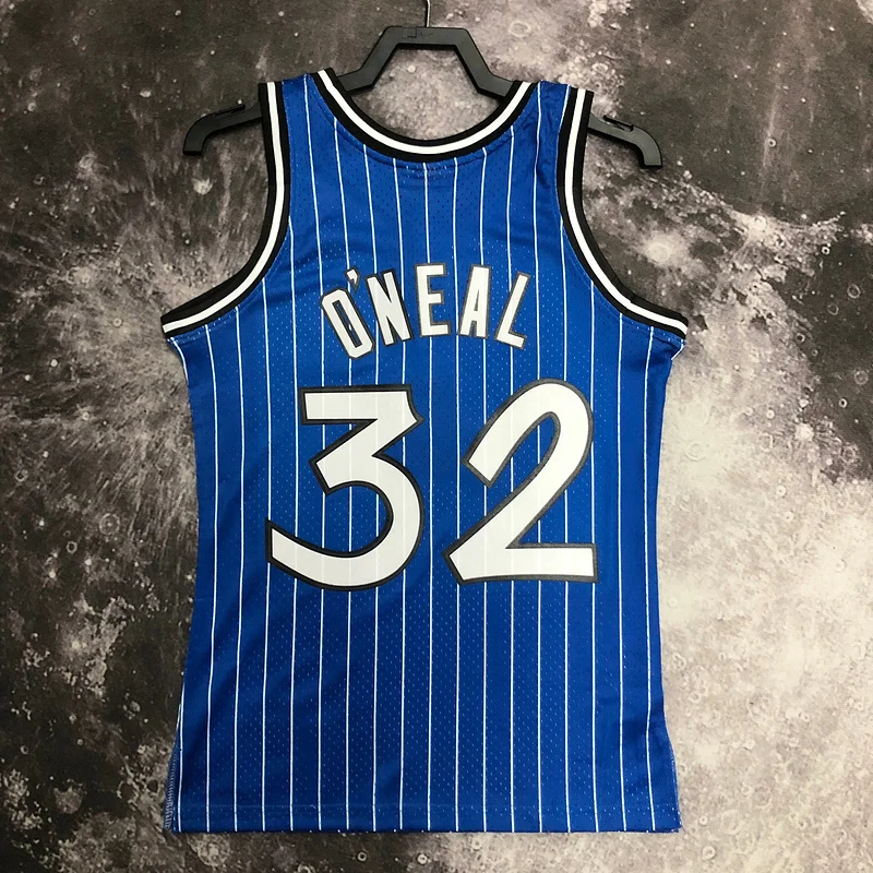 1994 1995 Mitchell Ness Hot Print Retro Orlando Magic Basketball Jersey Blue #32 ONEAL