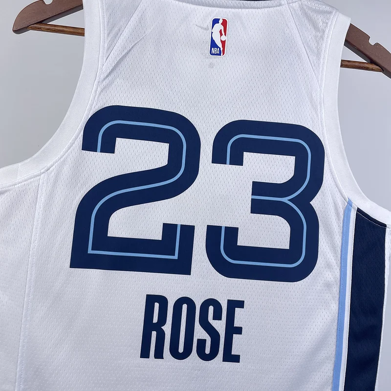 2023 Season NBA Memphis Grizzlies Basketball Jersey White #23 ROSE