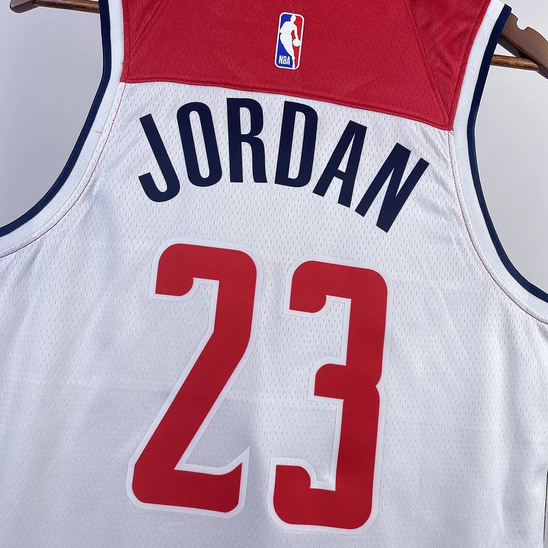 2023  Washington Wizards Basketball Jersey   Home  White  #23    JORDAN