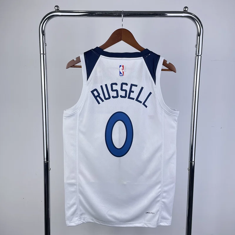 2023 Minnesota Timberwolves Basketball Jersey Home White #0 RUSSELL