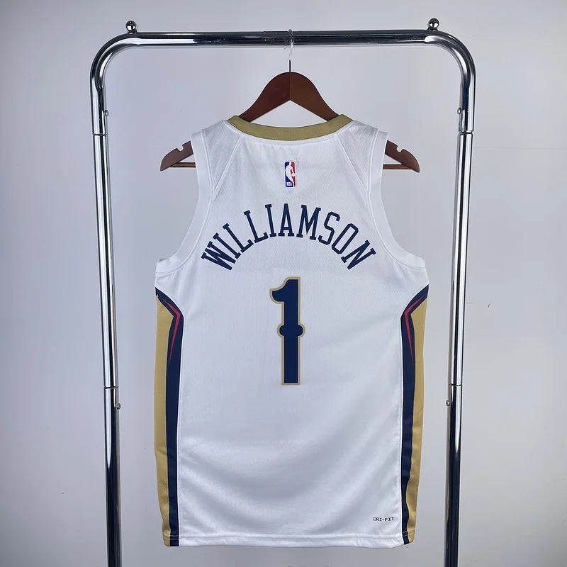 2023  New Orleans Pelicans Basketball jersey   Home   White  #1  WILLIAMSON