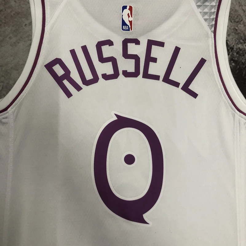 Minnesota Timberwolves Basketball Jersey white pink #0 RUSSELL