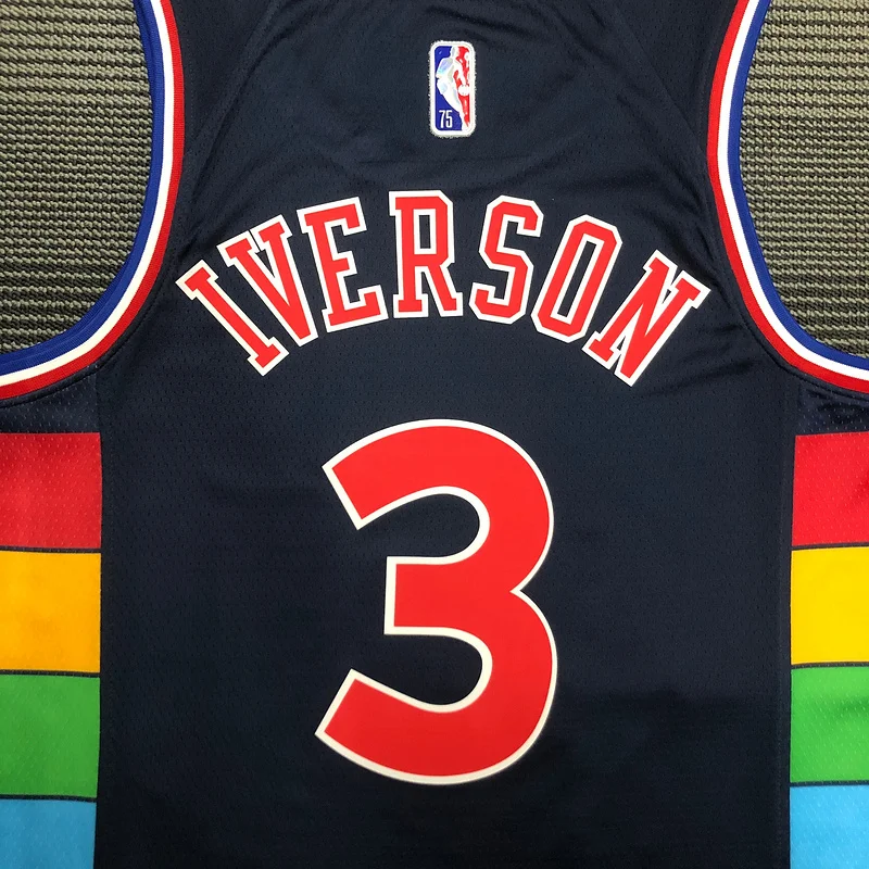 2022 Season NBA Philadelphia 76ers Basketball Jersey city version #3 IVERSON