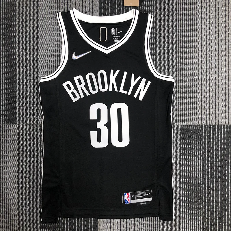 75th anniversary Brooklyn Nets Basketball jersey Black #30 CURRY