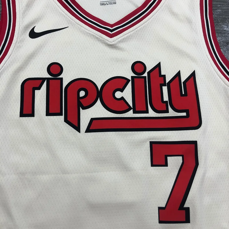 Portland Trail Blazers Basketball Jersey White #7 ROY