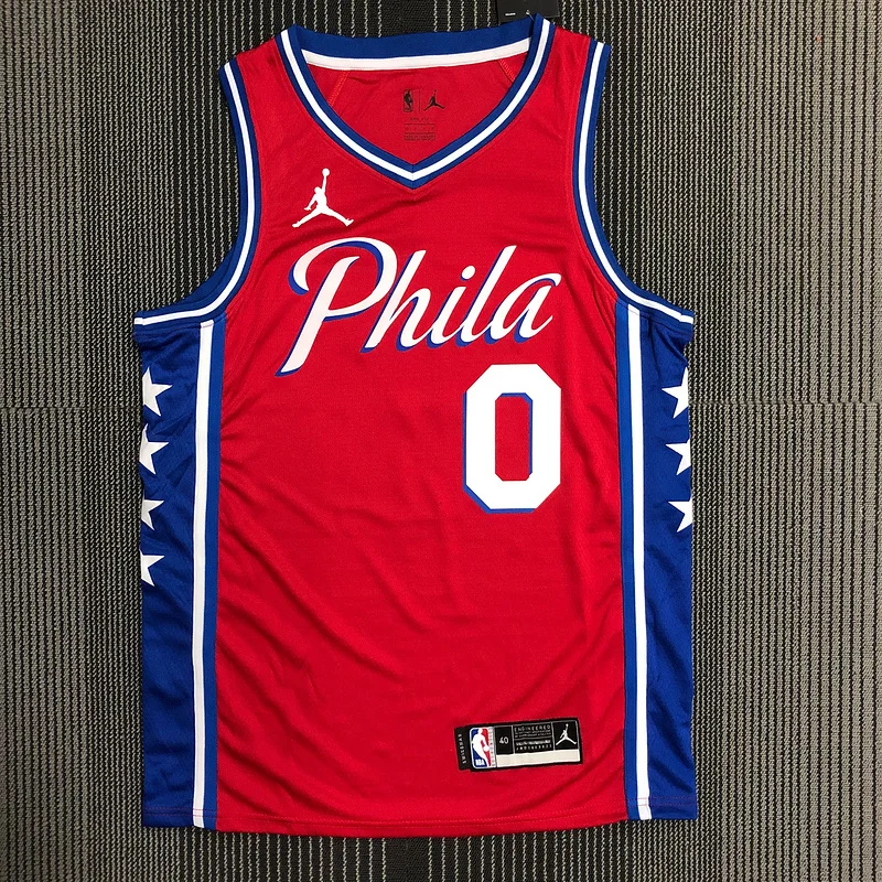 NBA Philadelphia 76ers Basketball Jersey trapeze limited Red #0 MAXEY