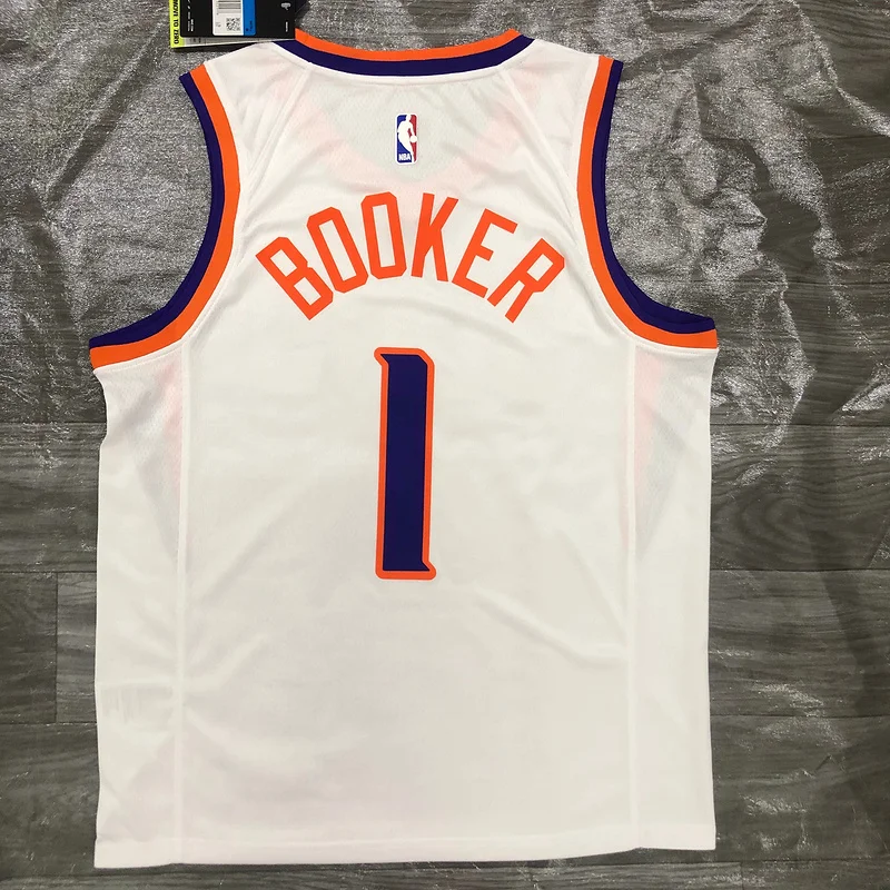 NBA Phoenix Suns Basketball jersey White #1 BOOKER