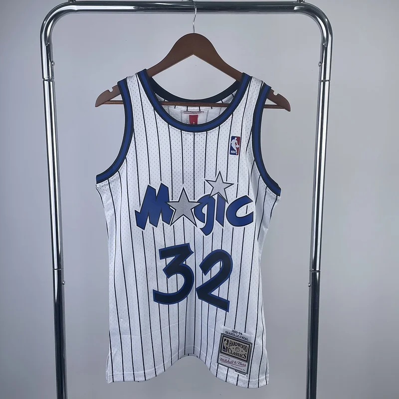 1994 Mitchell Ness Hot Print Retro Orlando Magic Basketball Jersey White #32 ONEAL