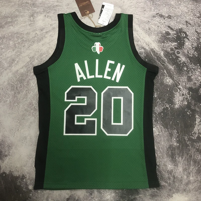 MN Hot Print Retro Boston Celtics Basketball Jersey italian race #20 ALLEN