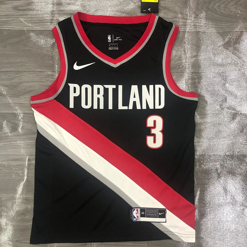 2021 Portland Trail Blazers Basketball Jersey Black #3 McCOLLUM