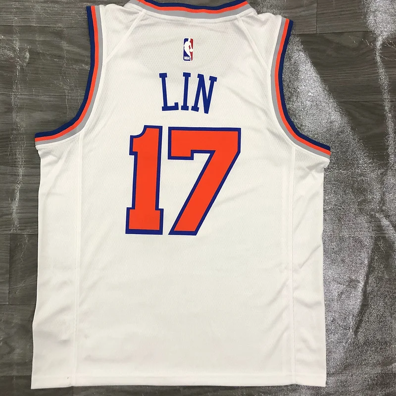 New York Knicks Basketball Jersey White #17 LIN