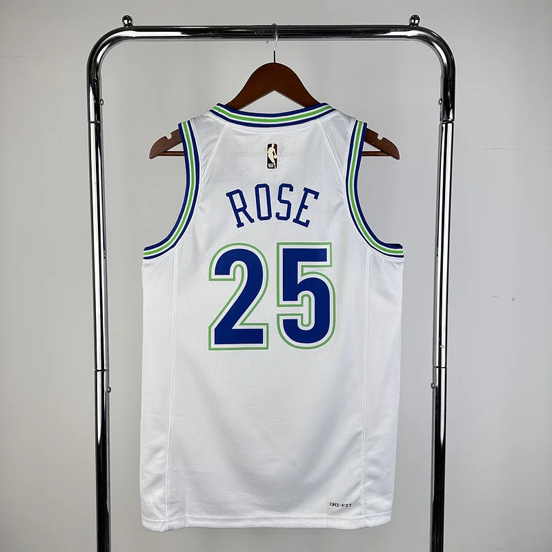 2024 Minnesota Timberwolves Basketball Jersey Retro #25 ROSE