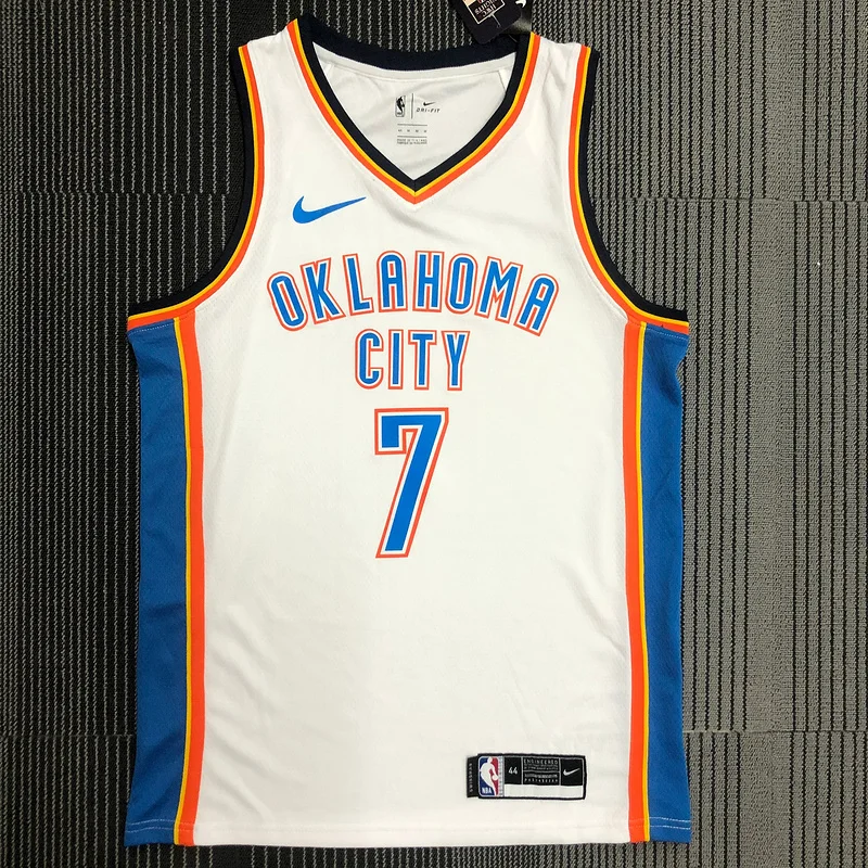 NBA Oklahoma City Thunder Basketball Jersey White #7 ANTHDNY