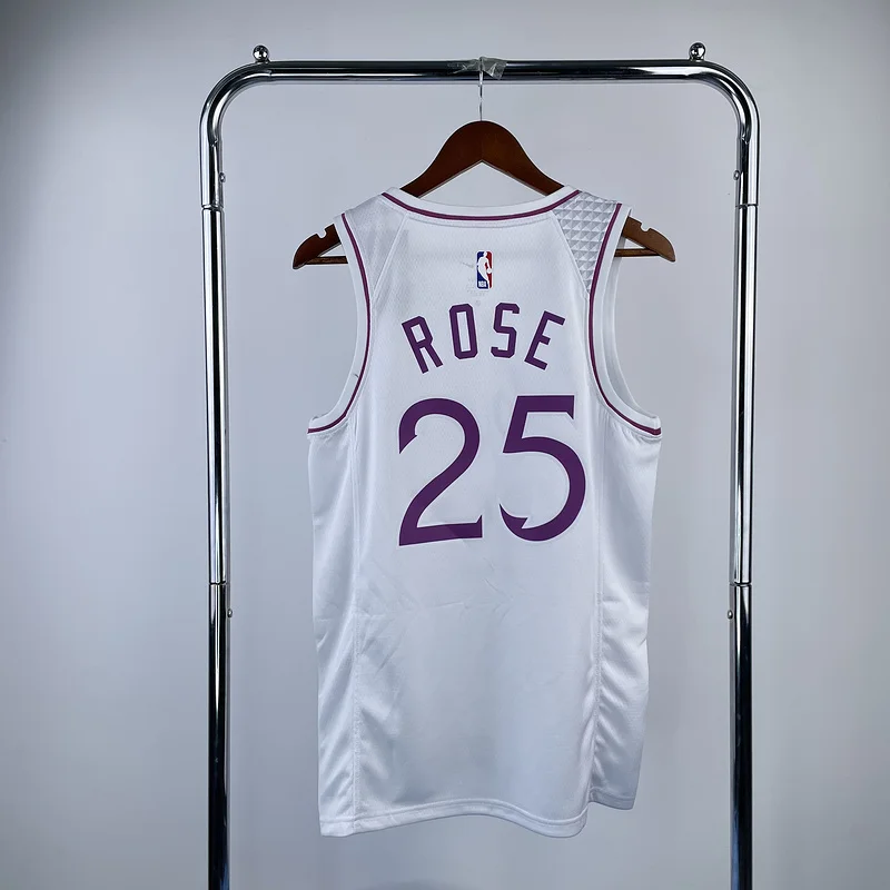 Minnesota Timberwolves Basketball Jersey white pink #25 ROSE