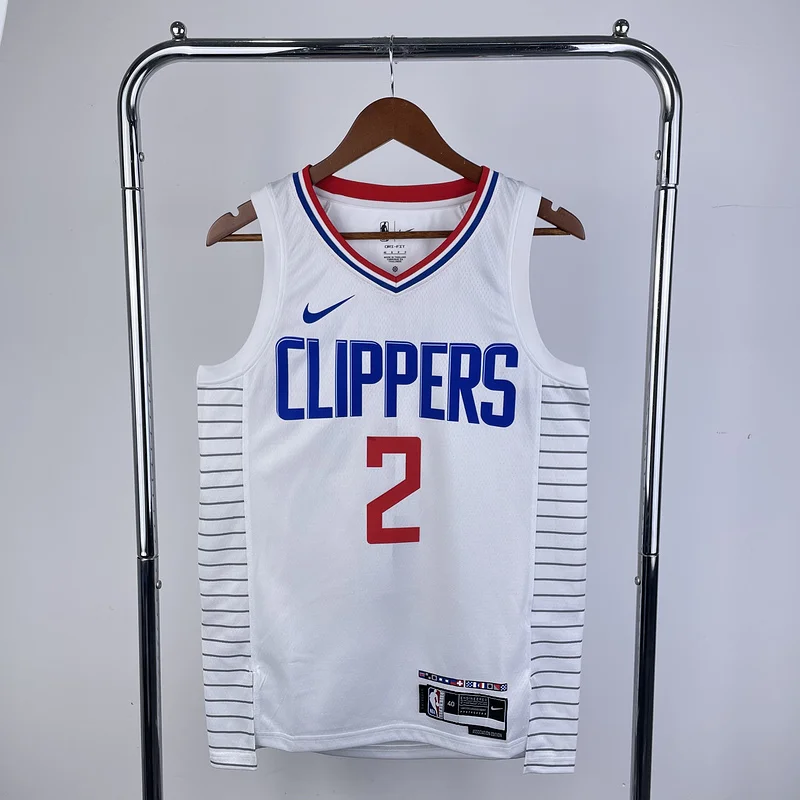 2023 Season   NBA Los Angeles Clippers Basketball jersey   Home   White  #2   LEONARD