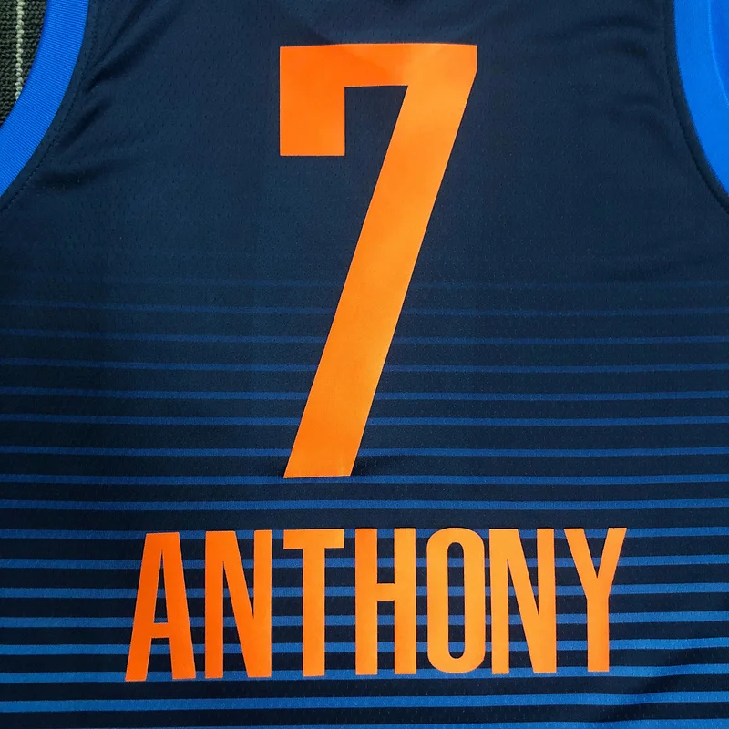 NBA Oklahoma City Thunder Basketball Jersey Blue stripe #7 ANTHDNY