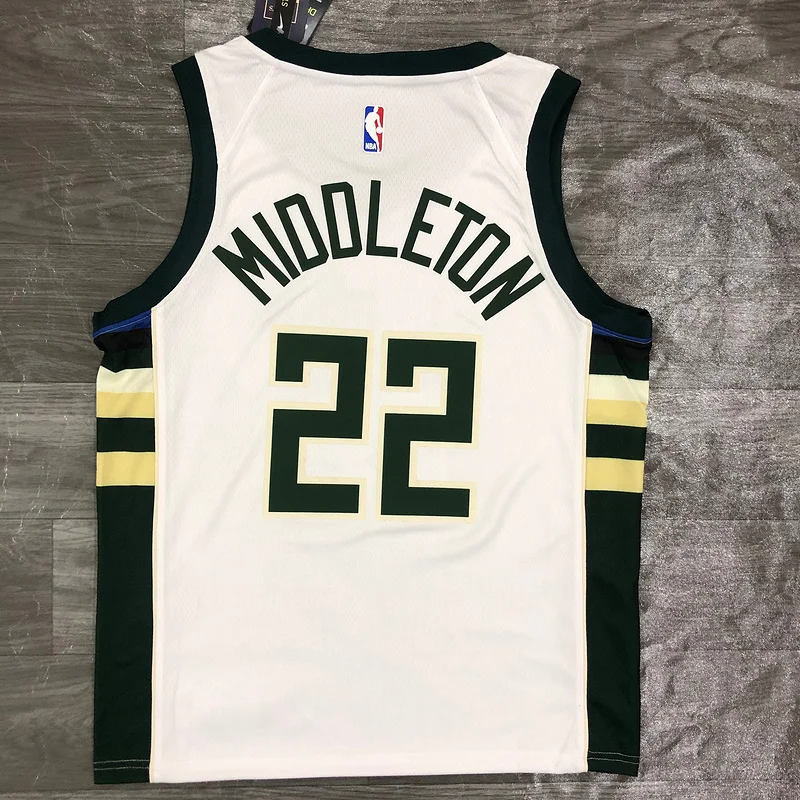 2021 Season NBA Milwaukee Bucks Basketball jersey BUCKS Home White #22 MIDDLETON